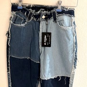 Jaded London Patchwork Denim Boyfriend Jeans